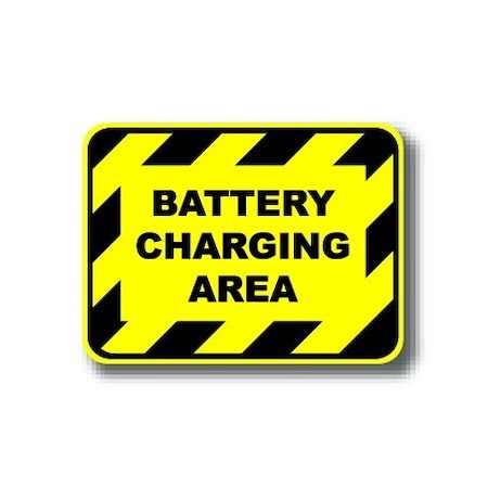 Ergomat 12in x 9in RECTANGLE SIGNS - Battery Charging Area DSV-SIGN 108 #2100 -UEN